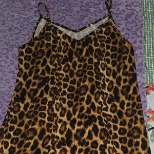 MTS Animal Print Top with Brown and Gray Tones